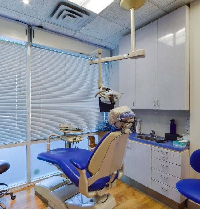 A modern treatment room at Downtown Dental